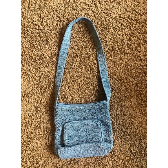 Carlo D’Santi blue crocheted 9x9 purse - Picture 2 of 5